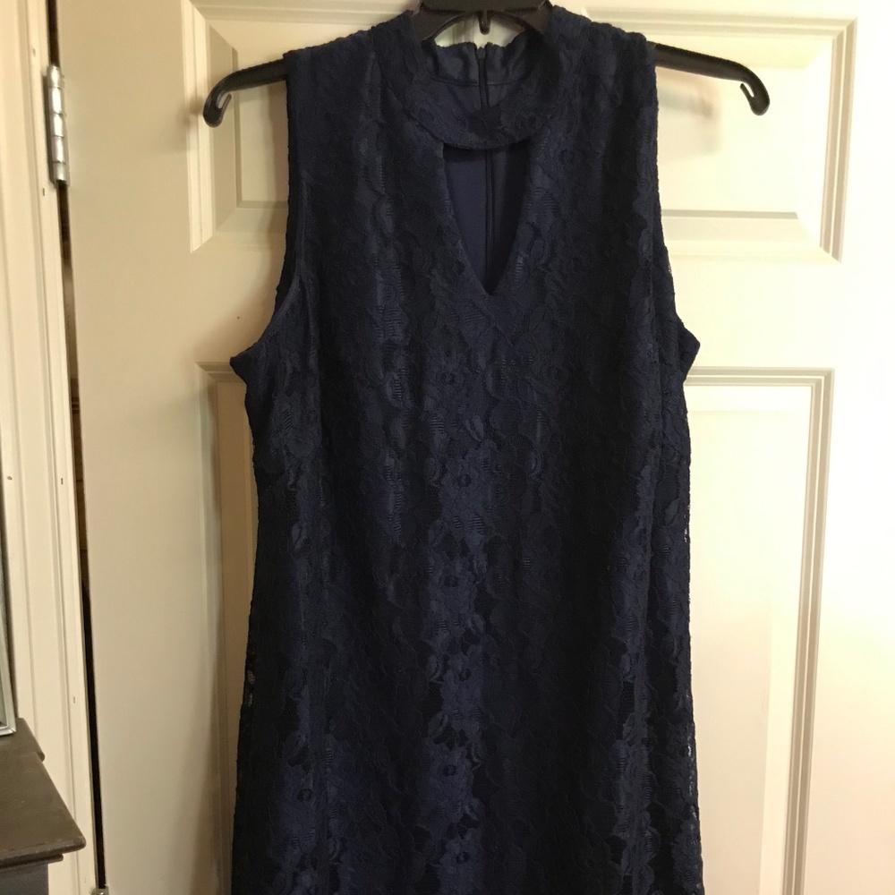 Blue sleeveless dress